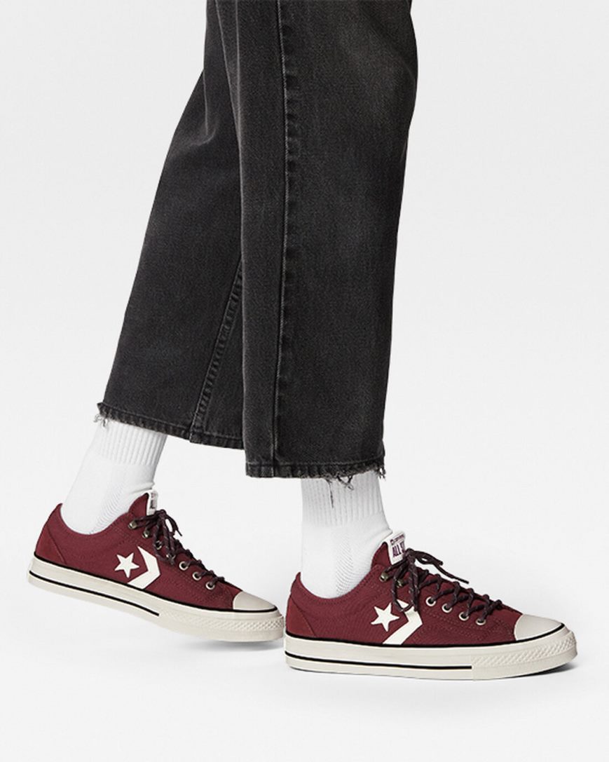 Tenis Converse Star Player 76 Retro Hike Cano Baixo Feminino Bordeaux Escuro Pretas | PT S0PT894